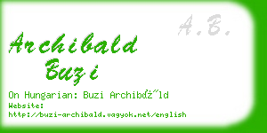 archibald buzi business card